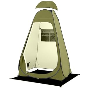 BRIAN & DANY Pop Up Shower Tent, Portable Privacy Camping Changing Tent, Camp Toilet Bathroom Pod with Rain Shelter & Windows, UPF 50+ & Waterproof, 47.2″ x 47.2″ x 74.8″