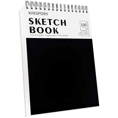 KINSPORY Szkicownik A4, 100 arkuszy/200 stron, papier bezkwasowy 100 g/m²