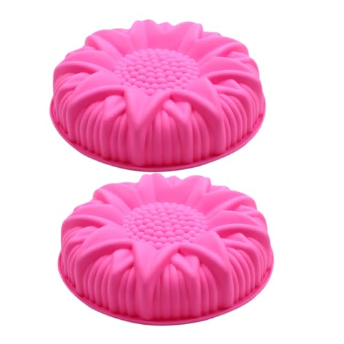 POPETPOP 2 piezas Molde de Silicona para Hornear con Diseño Girasol Resistente al Calor Duradero y Fácil de Limpiar para Repostería DIY y Tartas Creativas
