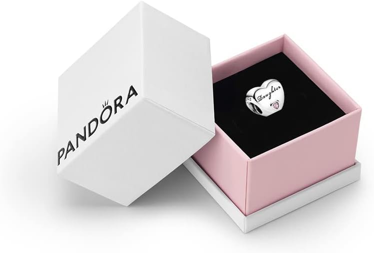 PANDORAMoments Women's Sterling Silver Daughter's Love Cubic Zirconia Bracelet Charm, With Gift Box