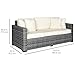Best Choice Products 3-Seat Outdoor Wicker Patio Sofa w/Removable Cushions, Gray