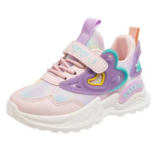 IWIHMIV Little Girl Tennis Shoes Girl Running Shoes Outdoor Non Slip Kids Comfortable Breathable Walking Sneakers