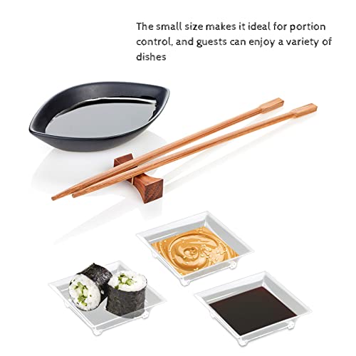 Gothabach 100 Pcs Mini Dessert Plates, Clear Disposable Mini Plastic Tray, Mini Plastic Dish For Sauce, Dessert, Fruit Or Appetizer(3.2'') (Style 2) #TOP4