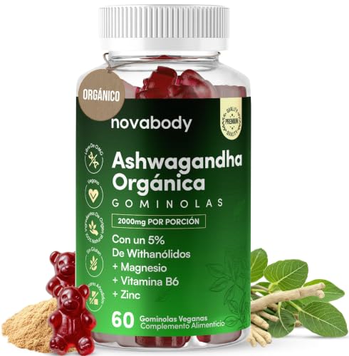 Ashwagandha Gominolas 2000mg Sin Azúcar 100% Natural, Vegana Alta Potencia
