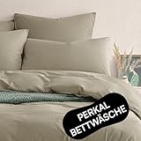 Seralino Bettwäsche Set 135x200 + 80x80 cm Taupe (2er Set) 100% Baumwolle Perkal (angeraut), Oeko-Tex Zertifiziert, atmungsaktiv, 80x80 Kissenhülle mit Reißverschluss, Kissenbezüge 80x80 Baumwolle