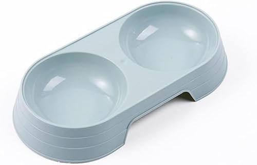 Pet Food and Water Bowl, Double Feeding Bowls, Small Grey, for Cats and Small Dogs, Portable Pet Accessories