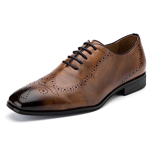 MEIJIANA Zapatos Oxford Hombre Zapatos Vestir Cómodas Zapatos de Cordones Cuero Zapatos Verano Hombre Casual, Marrón-4, 41 EU (8 UK)