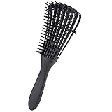 Detangling Brush for Afro America/African Hair Textured 3a to 4c Kinky Wavy/Curly/Coily/Wet/Dry/Oil/Thick/Long Hair, Knots Detangler Scalp Massage Comb Hair Detangler for Women (Black-D)