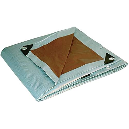 10x12 Multi-Purpose Silver/Brown Heavy Duty DRY TOP Poly Tarp (10'x12')