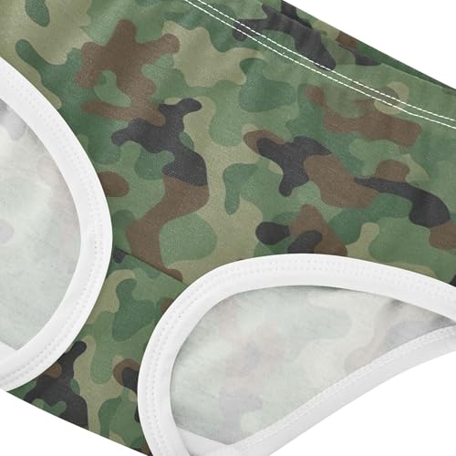 Classic Green Camouflage Panties Little Girl Girls Underwear Toddlers Cotton Print Underpants Briefs 2t4
