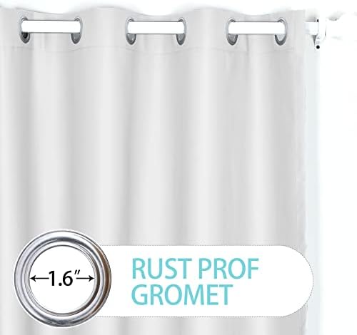 Macochico Windproof Sun Block Privacy Protection Noise Buffer Greyish White Outdoor Curtains Panels Grommet at Top and Bottom Waterproof Drapes for Patio Gazebo Garden 100Wx 84L (1 Panel) - 1