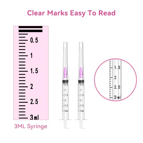 100 Pack 3ml Disposable Luer Lock Lab Dispensing Syringes with 18Ga 1.5\" Needles, Individually Sealed - Thumbnail 3