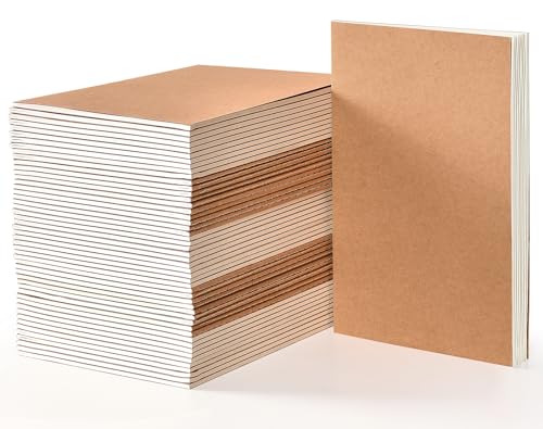 VEESUN 50 Pack Cuadernos A5 Páginas: Blancas Libretas de Notas de Papel Kraft para Escritura, Dibujo Diario Bloc de Notas Escolar Regalo para Niños Estudiantes Jóvenes Adultos