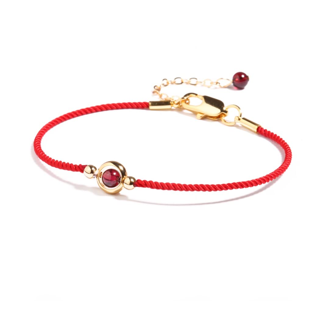 Tobillera de cuerda roja simple para mujer ajustable 6