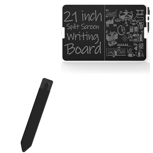 BoxWave Stylus Pouch Compatible with Tugau Dual Screen Writing Tablet (21 in) - Stylus PortaPouch, Stylus Holder Carrier Portable Self-Adhesive - Jet Black
