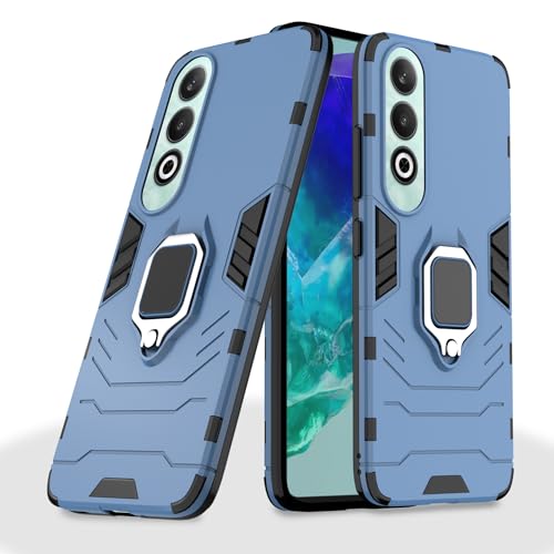 Image of Pikkme OnePlus Nord CE 4 5G Back Cover | D5 Tough Armor Bumper | 360 Protection Case | Ring Holder Stand Case for OnePlus Nord CE 4 5G (Blue)