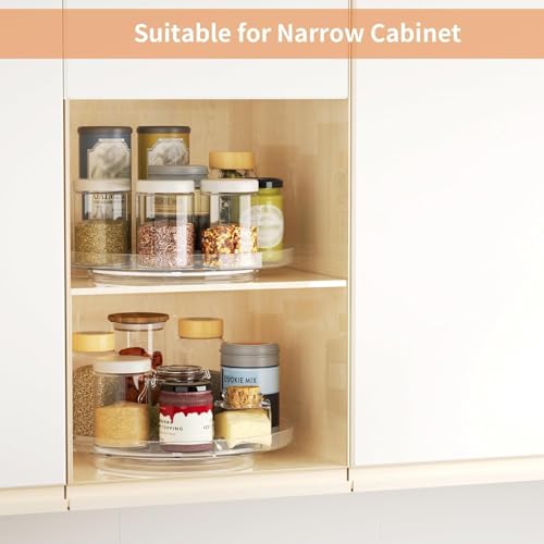 Image of Zollyss Rotating Tray for Kitchen Organiser, 360 Rotating Lazy Susan Organiser, Spinning Tray for Kitchen Cabinets, Pantry, Spices, Makeup, Vanity & Countertop Storage, 1 Pc