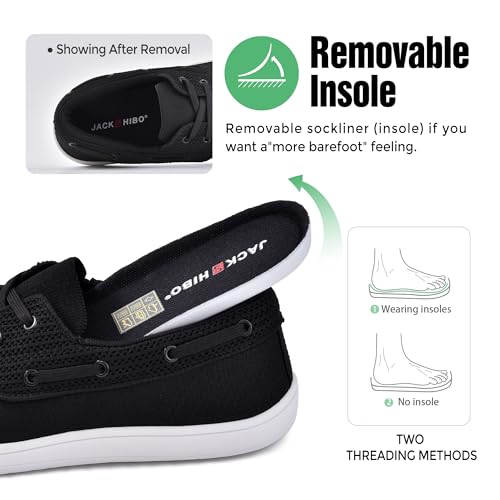 JACKSHIBO Tênis de corrida masculino descalço minimalista para Cross-Trainer bico largo e sola zero