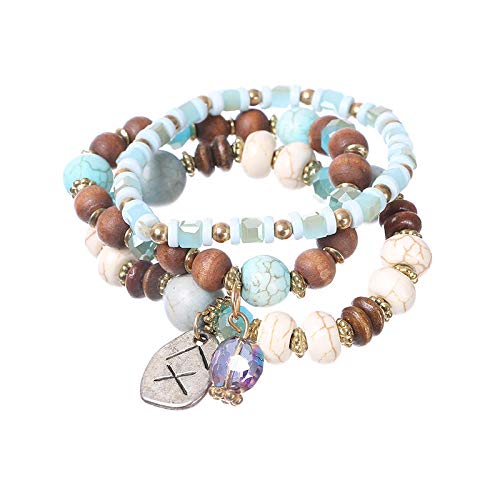 Bijou perlé en alliage pour femmes avec bracelet multicouche tendance
