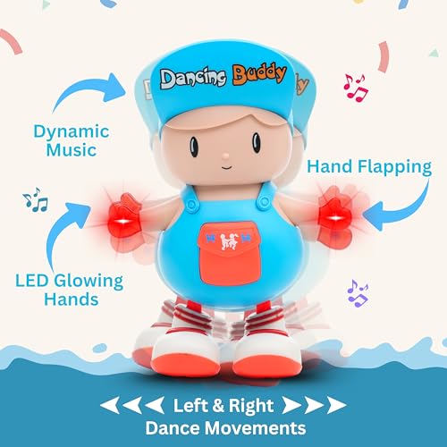 Image of Gooyo GY-3049 Dancing Buddy Toy with Vibrant Light Effect & Musical Sound | Best Dancing & Musical Toy for Kids | Dancing Boy Toy | Blue | 3xAA Battery (Not Included)