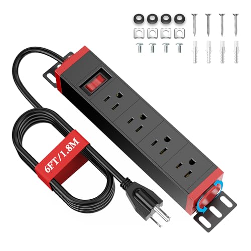 XBA Extensión Rack PDU 10 pulgadas, 1U 4 tomas, Protección contra sobrecargas, Montajes giratorios 360° miniatura 1