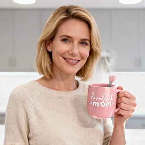 Set de taza de cerámica con plato corazón y cuchara miniatura 3
