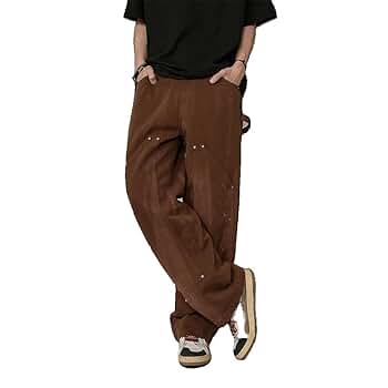 Ankle Zipper Baggy Men Cargo Wide Pants Straight Loose