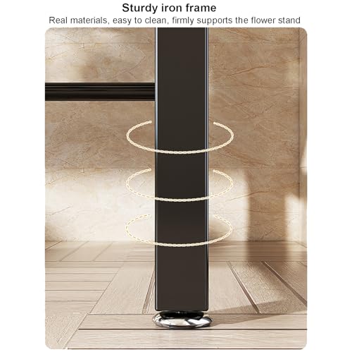 tectake® Fioriera Portavasi, Scala a 3 Gradini, Supporto per Piante, Struttura in Ferro, Decorativa da Esterno, Arredamento Balcone, 60x60x60 cm, Portata 30 kg