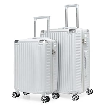 Kit Mala de Viagem 10Kg 23Kg Bordo Rodas 360 Abs (Branco)