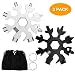 Produktbild Linkstyle Schneeflocke Multi-Tools, 18-in-1 Edelstahl Multi-Tool, Schlüsselbund/Flaschenöffner/Flat Phillips Screwdriver Kit/Wrench, tolle Männer und Frauen [Schwarz + Silber]