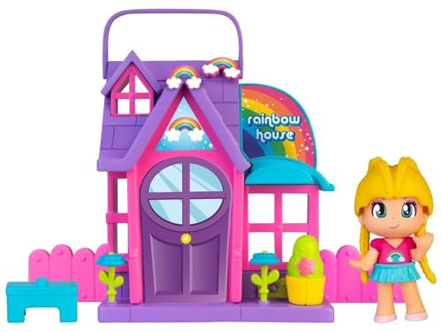 Pinypon, Casita del arco&iacute;ris, casita de Juguete Plegable, de Color Morado y...