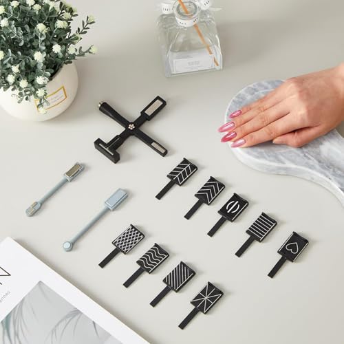 Umiup Nail Art Werkzeug Magnetstift, 13 Stück Nagel Magnet Stick Set Multifunktionaler Kreuz-Katzenaugen-Magnet Verwendung mit Cat Eye Gel Pulver oder Nagellack für DIY 3D Magnetisches (Orange)