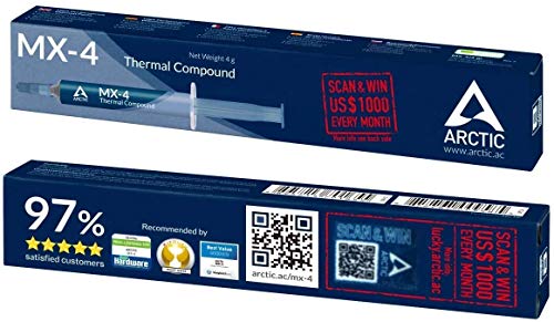 Arctic MX-4 (4g) - Pasta termoconduttiva high professionale per CPU e GPU - elevata conducibilità termica con una bassa resistenza termica - applicazione semplice e sicura - durabilità prolungata