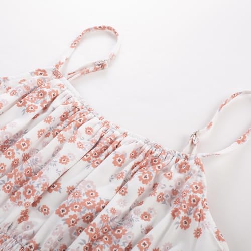 Image of GRACE KARIN Summer Dresses for Women 2026 Vacation,Smocked Floral Maxi Dress,Boho Beach Sundress with Pocket Fashion Clothing