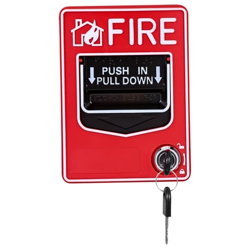 Homoyoyo Manual Fire Alarm Button Resettable Key Emergency Call Panel Dc12-24v Manual Alarm Switch for Fire Emergency Reset and Equipment Stop in Security Systems