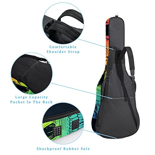 Hondank Housse de transport étanche pour guitare avec bandoulière réglable Motif paon doré, Multicolore 06, 42.9×16.9×4… - Les Beatles, Paul McCartney, John Lennon, RIngo Starr, George Harrison Hondank Housse de transport étanche pour guitare avec bandoulière réglable Motif paon doré, Multicolore 06, 42.9x16.9x4… – Image 4