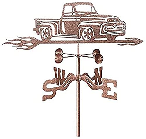 Veleta meteorológica con indicador de dirección del viento, veleta de metal retro, paleta de viento creativa de acero inoxidable para granja, patio, decoración del hogar, regalo (C)