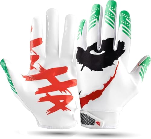 Repsters Youth Football Gloves - Elite Trendy Wide Receiver Gloves for Youth & Adult – Extra Sticky Grip Kids Football Gloves for Game Day, Training, High School (Original, Adult - Small)