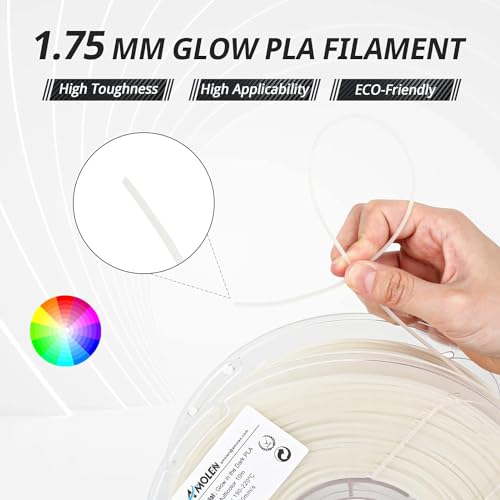 Image of AMOLEN Rainbow PLA 3D Printer Filament, Glow in The Dark Multicolor, Blue /Green /Purple Rainbow, 10-Minute Color Shift, High Precision + /- 0.02mm, 1kg Spool for Smooth Printing