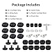 36 PCS Cymbal Replacement Accessories, Clutch Felts, Drum Cymbal Felt Pads Include Wing Nuts & Washers & Plastic Cymbals Sleeves & Drum Key and Plastic Cymbals Nuts, Replacement for Drum Set,Black