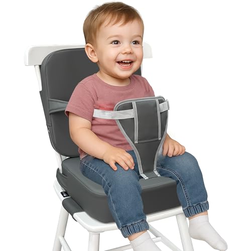 Image of Toddler Booster Seat for Dining Table with Backrest, Waterproof PU Cushion