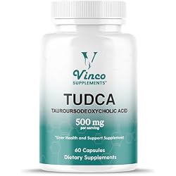 TUDCA Bile Salts Liver detox & Support Supplement - 60 Capsules,500mg per Serving - Tauroursodeoxycholic Acid - Genuine Bile Acid TUDCA with Strong Bitter Taste - Non-GMO & Gluten Free- Made in The UK
