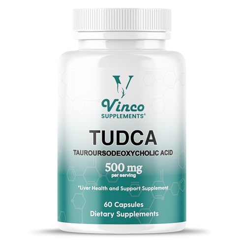 TUDCA Bile Salts Liver detox & Support Supplement - 60 Capsules,500mg per Serving - Tauroursodeoxycholic Acid - Genuine Bile Acid TUDCA with Strong Bitter Taste - Non-GMO & Gluten Free- Made in The UK