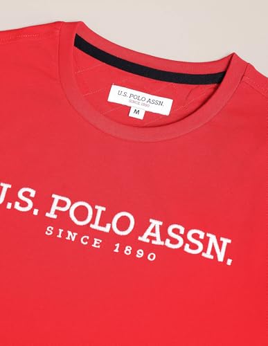 Image of U.S. Polo ASSN. Knitted Slim Fit Cotton T-Shirts for Men - Breathable & Comfortable, Half Sleeves Mens Casual T Shirts