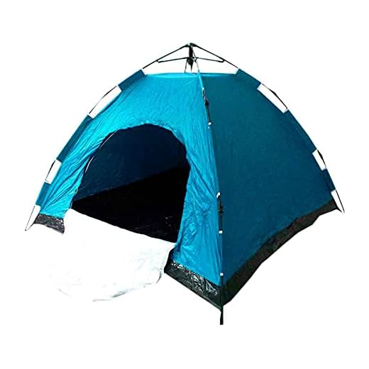 Barraca Camping 4 Pessoas Monta Sozinha Automática Dobrável Bolsa (azul claro)