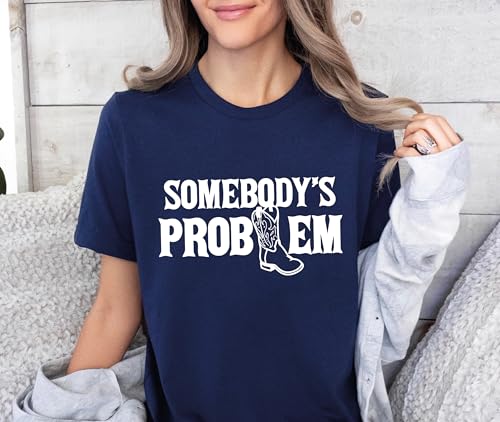 Matching Somebodys Problem and Somebody T-Shirts, Retro Country Music Graphic Tee, Couple Shirt, Bride Tshirt, Honeymoon Clothes, Wedding Anniversary Tee, Birthday Gift for Girlfriend Boyfriend2
