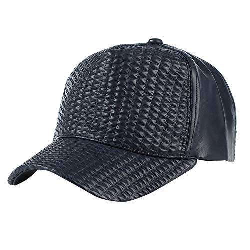 Loolik Gorra de Béisbol de Color Sólido de la PU Ajustable para Unisex - Trabajo Casual Deportes Ocio (Armada)