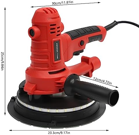Bild 2 - Trockenbauschleifer, 1200W Wand und Deckenschleifer mit LED-Beleuchtung, Wand Schleifmaschine für Putzwände, Kittwände, Weiße Zementwände