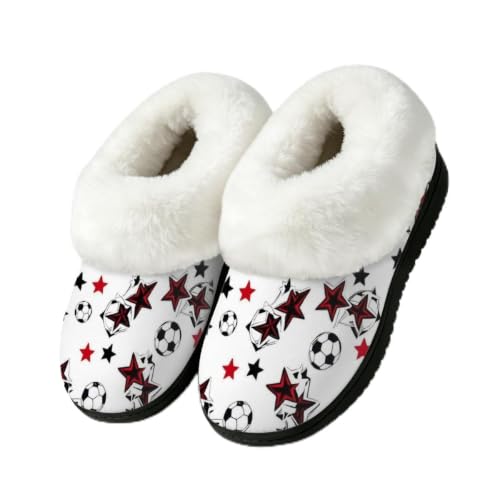 Zapatillas de fútbol con estrellas y forro cálido para el invierno en interiores