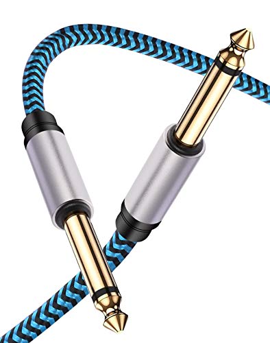 Hftywy 6.35Mm Guitar Cable 15 Ft 1/4 Inch Guitar Instrument Cable 6.35Mm (1/4) Ts To 6.35Mm (1/4) Trs Stereo Audio Cable Male To Male With Zinc Alloy Housing And Nylon Braid #TOP1